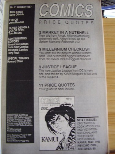 COMICS PRICE QUOTES COMIC GUIDE TO PRICES AND TRENDS 1987 OCTOBER BATMAN FLASH - Picture 3 of 3