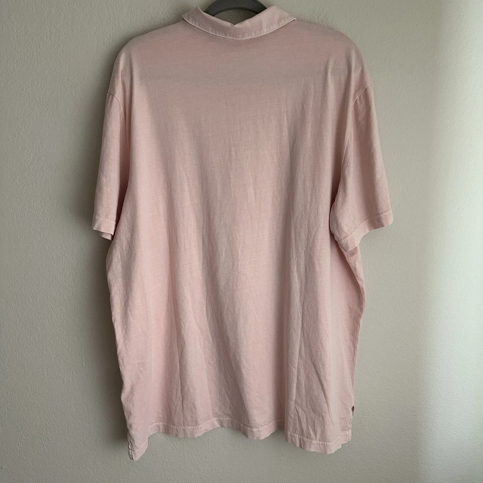 James Perse Polo Shirt Mens Size 5 XXL Short Sleeve Jersey Cotton Pink Flaw - Image 4 of 4