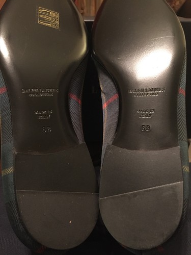 Ralph Lauren Purple Label Womens Tartan Slippers Shoes Sz 6B Made In Italy New ! - Picture 6 of 9