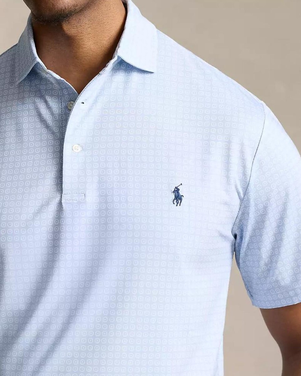 NWT Polo Ralph Lauren Big Tall Blue OCTO FOULARD Performance Shirt
