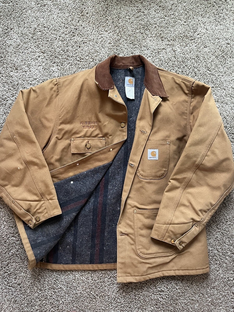 VTG Carhartt C01 Brown Duck Blanket Lined 48 USA Nissan Titan Coat