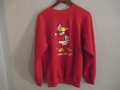 トップス 80's vintage duck comical sweat Vintage 1980s Cute Duck Crewneck-Sweatshirt MEDIUM John