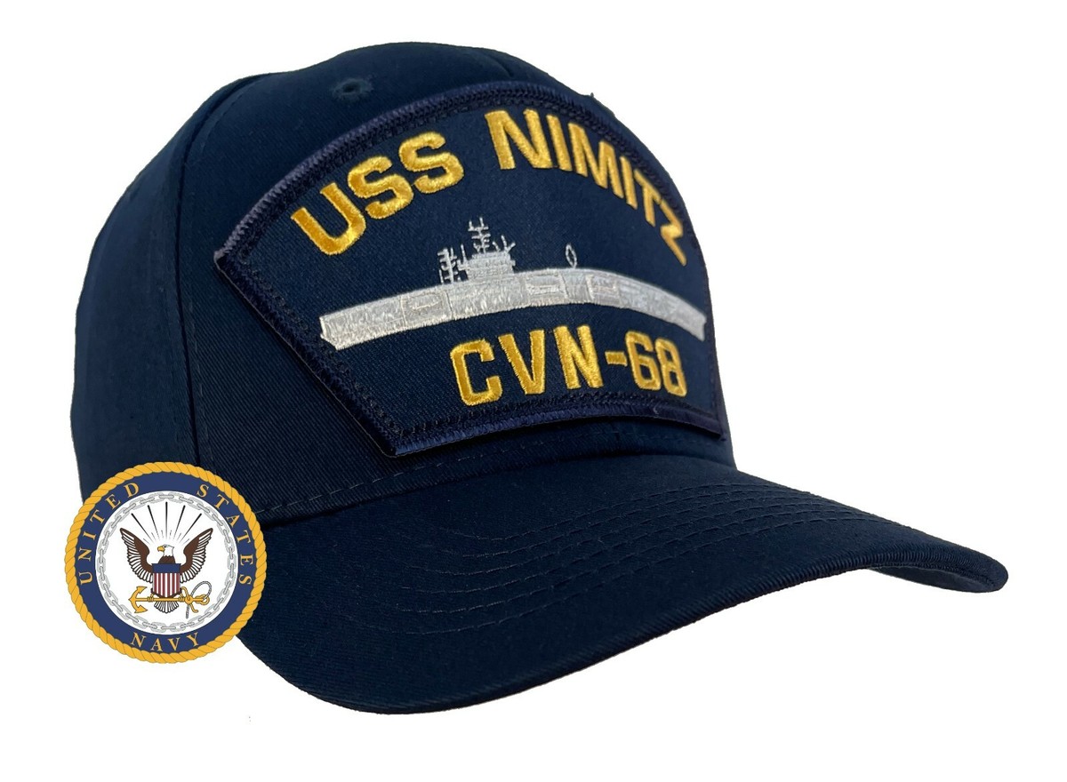 USS Nimitz Hat CVN-68 Hat Ball Cap Navy Blue w/FREE STICKER | eBay