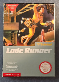 Lode Runner NES (Nintendo Entertainment System, 1987) [[ Cartridge and Box ]]