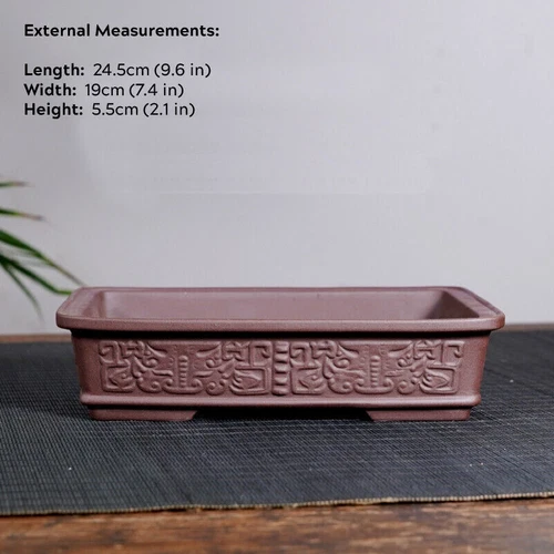 7-12" Large Rectangular Bonsai Pot Traditional Chinese Unglazed Purple Sand Pots - Picture 13 of 34