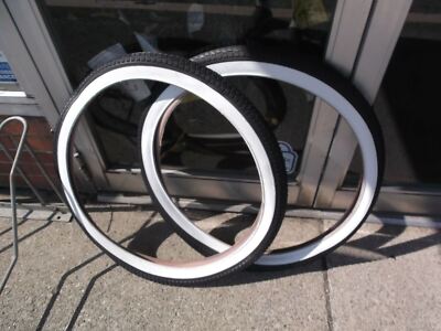 Pair 26 x Whitewall baloon tire cruiser tires