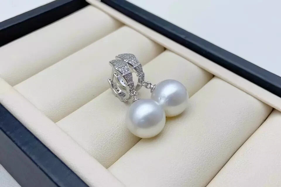 Preciosos Pendientes AAAAA Japón Akoya Redondos 10-11 mm Perla Blanca 925s Foto 2 de 4