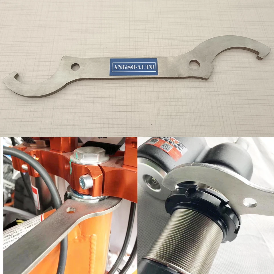 Llave de vástago de dirección de amortiguador trasero para motocicleta herramienta de reparación de acero inoxidable Foto 3 de 4