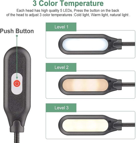 Clip-On Book Light with 10 Leds, 3 Color Options, Portable, Battery & USB Operat - Picture 3 of 8
