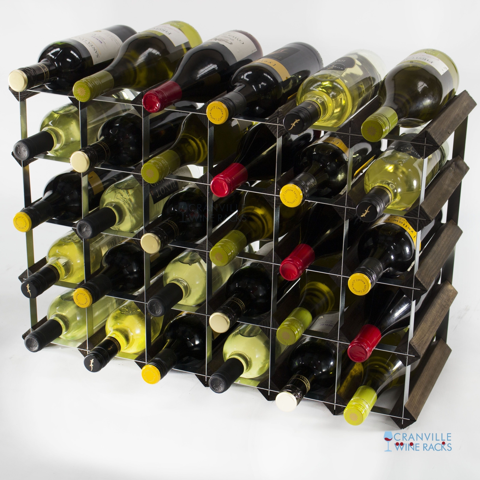 Cranville Vino Cremagliera Conservazione 30 Bottiglia Rovere Scuro Stain Legno E