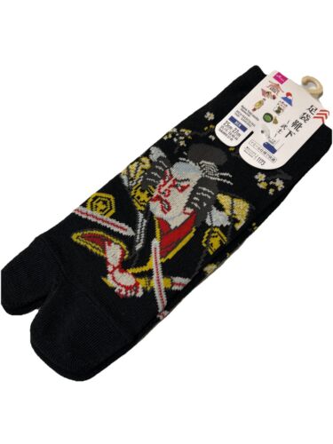 Japanese Men Tabi Ankle Socks 25-27cm US:7-9 Daiso Japan Ukiyoe White Samurai - Picture 3 of 14