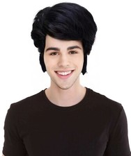 Men Retro Elvis Wig - Rock 'n' Roll Costume for Halloween Cosplay Retro Events