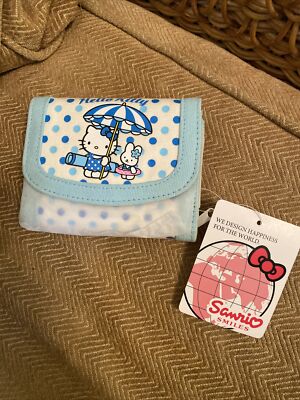 Hello Kitty Geldbörse Portemonnaie Blau Sanrio Neu