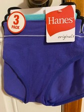 NEW WOMEN'S SIZE LARGE HANES ORIGINALS SEAMLESS RIB BIKINI UNDERWEAR 3-PACK