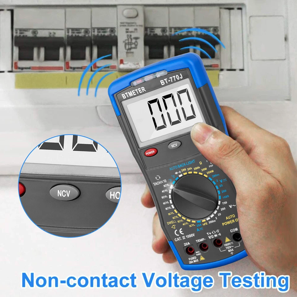Digital Automotive Multimeter Messgerät KFZ AC DC Voltmeter RPM Tach Dwell Meter - Bild 4 von 4