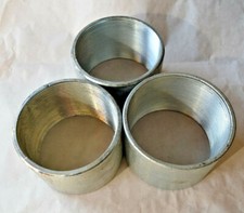Lot of 3 each 4" Rigid Conduit Couplings Galvanized Steel / Zinc Plated
