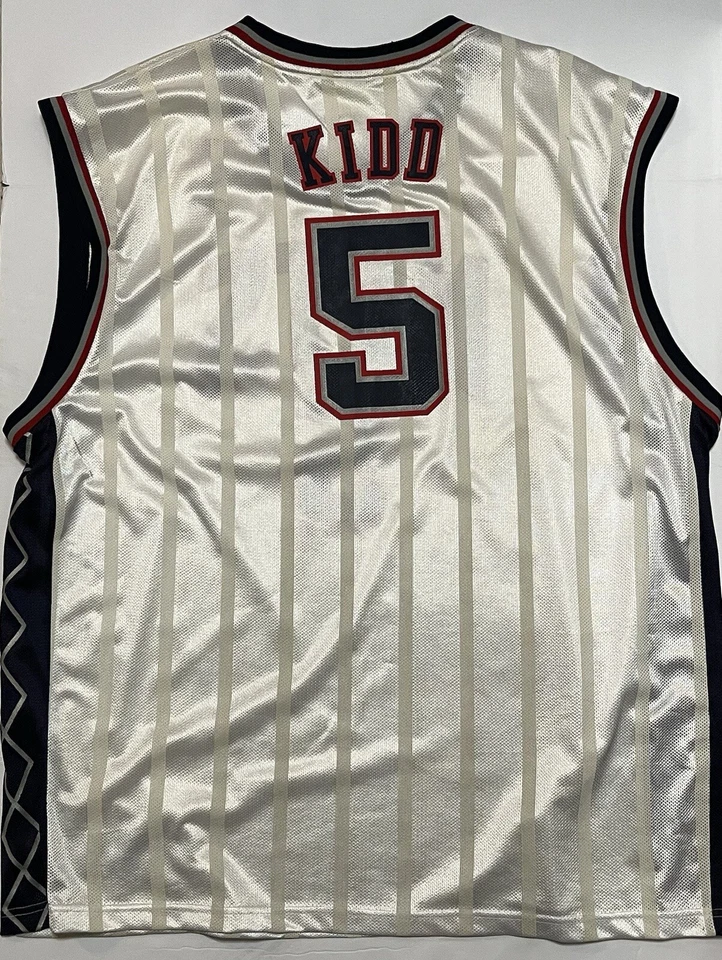 Camiseta New Jersey Nets #5 JASON KIDD blanca local de Reebok talla: 2XL para hombre Foto 4 de 4