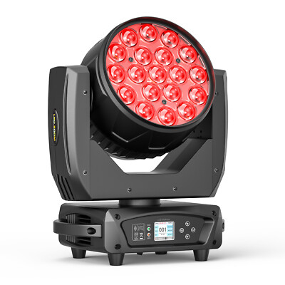 1-8pcs LED Zoom Moving Head Stage Light 19x20W RGBW DMX Beam DJ Wash Lighting