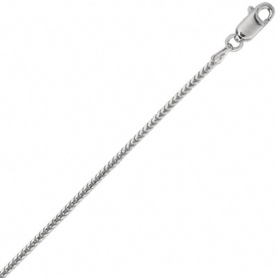1,8 mm Franco Weizen Kette Halskette echt 14 Karat Weißgold 7,0 gr