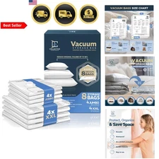 Vacuum Storage Bags Set for Bedding Clothes Blankets Toys Space Saver