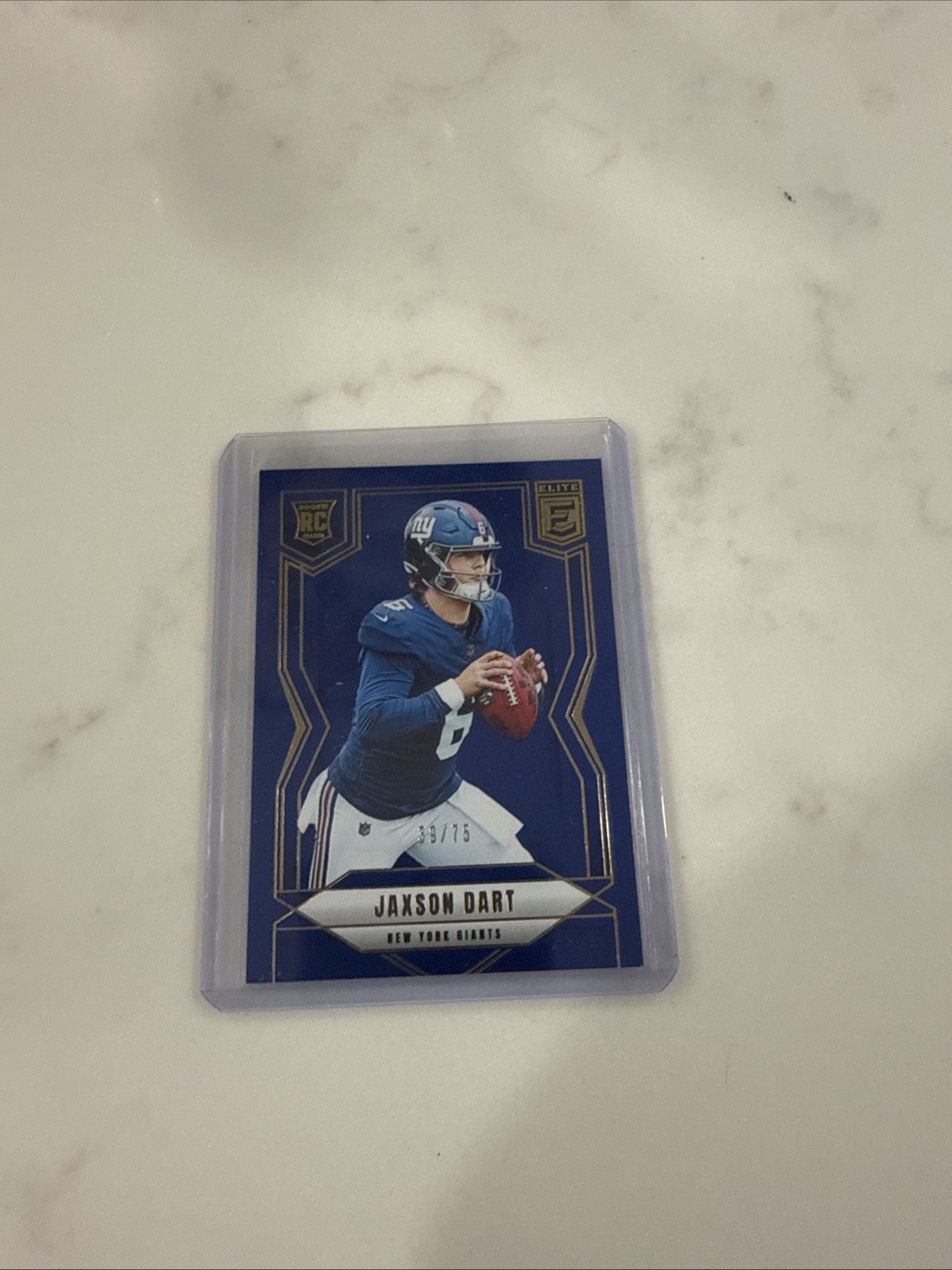 Jaxson Dart 2025 Donruss Elite #103 Blue /75 SSP Rookie RC Giants Color Match