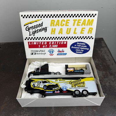 #ad GREASED LIGHTNING Race Team Hauler 1:64 Scale Diecast 1993 ED BERRIER Truck $19.95