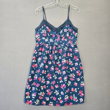 American Eagle Teal Green Mini Dress Classic Sundress Embroidered Womens Size 10