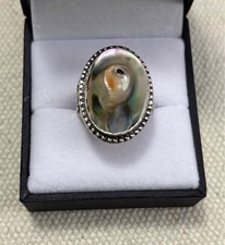 Size 6 Vintage Blister Pearl Sterling Silver ring