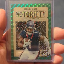 2024 Panini Mosaic Stefon Diggs #7 Houston Texans Notoriety Green Mosaic Prizm