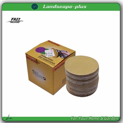 100 Pack NO-Hole 5'' 180 Grit Disc Hook Loop Pads Sanding Discs Flocking