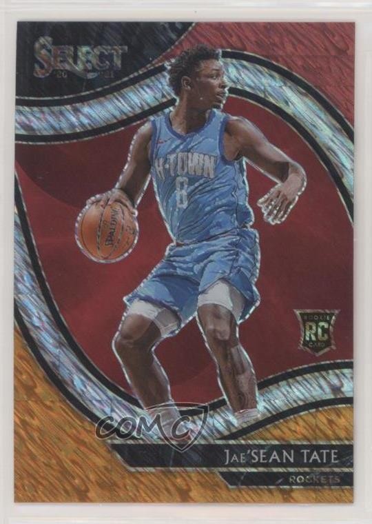2020-21 Panini Select Courtside Red White Orange Shimmer Prizm Jae'Sean Tate 3t1