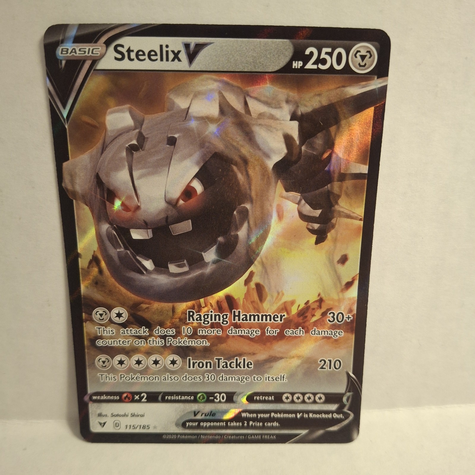 Pokemon Steelix V 115/185 Vivid Voltage Holo Rare V NM