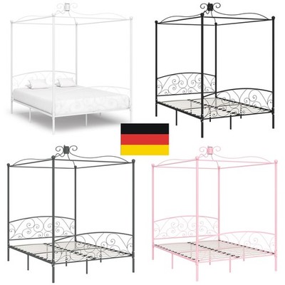 Metallbett Himmelbett 90/160/180cmx200cm Bettgestell Bett Schlafzimmer Metall