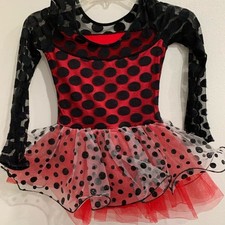 Weissman Red and Black Polka Dot Dance Play Costume Girls Size MC