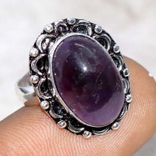 925 Silver Plated Natural Amethyst Ring US 6 New Arrival GW