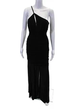 ROCOCO SAND Womens Adele Black Power Mesh Long Dress - Black Size M
