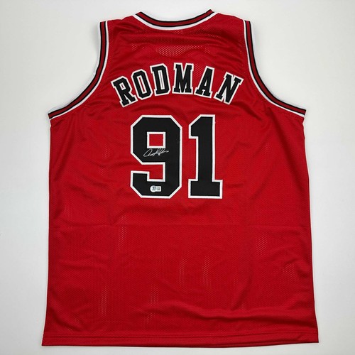 Autogramm/signed DENNIS RODMAN Chicago Red Basketball Trikot Beckett BAS COA - Bild 1 von 4