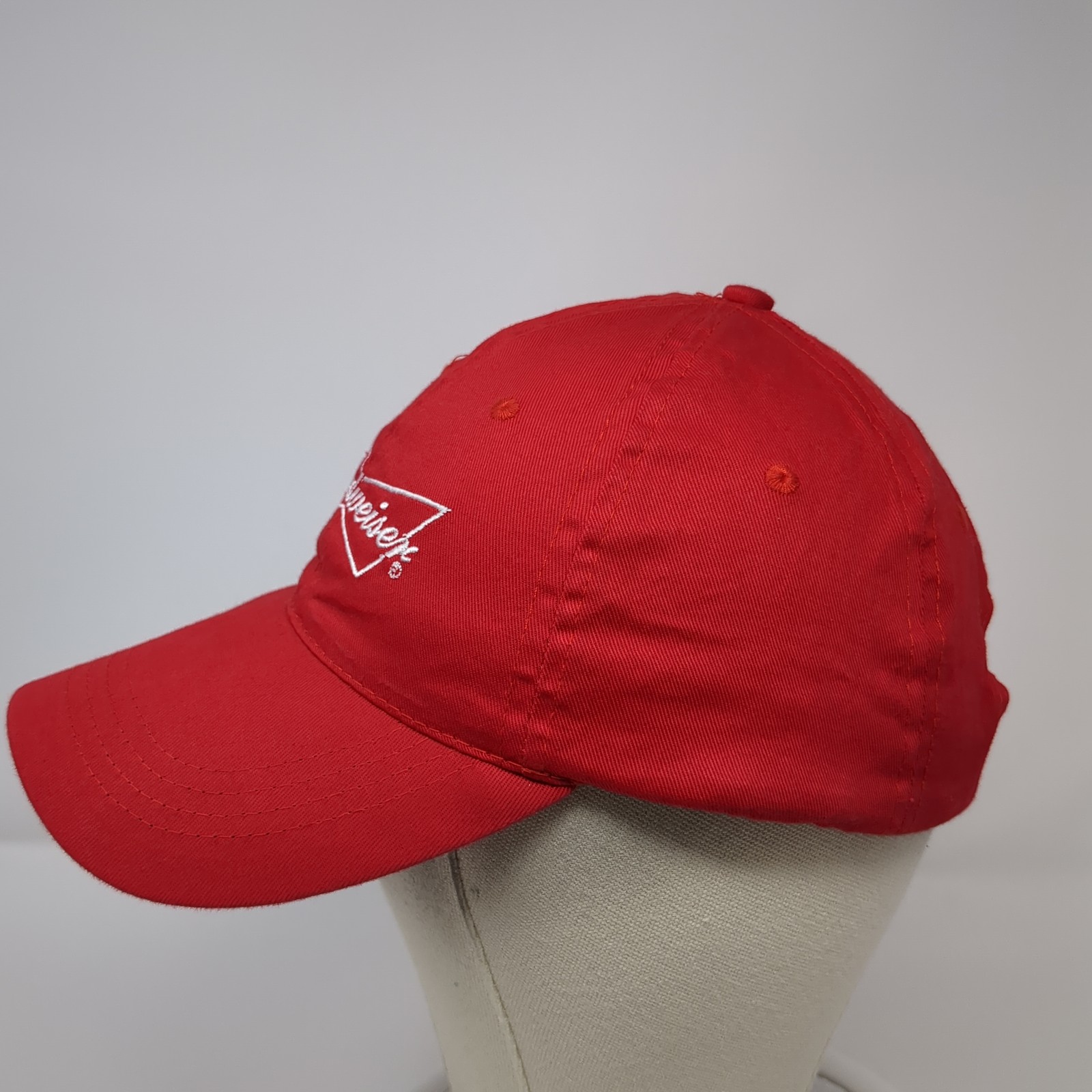 Budweiser Strapback Hat Solid Red One Size Adjust… - image 3