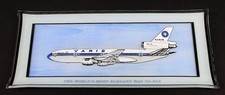 Mid-Century Modern VARIG DC-10 Glass Trinket Tray Airline Souvenir