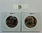 2018 P & D UNC Clad Kennedy Half Dollar Set in CB Flips -Free Shipping - B4