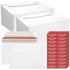 80 PCS 6.5x4.5 Inch Rigid Mailers Self Seal Photo Envelopes White