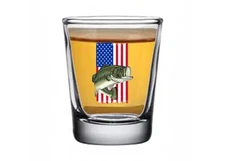 Rogue River Tactical USA Flag Bass Fishing Shot Glass Gift For Fisherman Dad ...