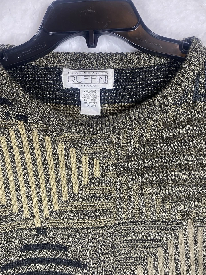 Suéter Pullover Gianfranco Ruffini Hombre XXL Hecho en Italia Vintage Tonos Tierra Foto 3 de 4