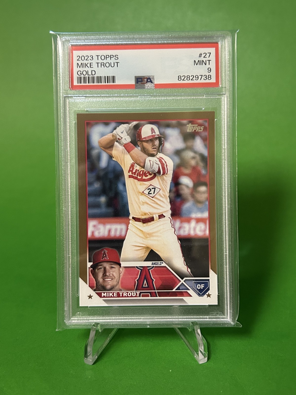 2023 Topps Mike Trout #27 SP Gold #/2023 Angels PSA 9