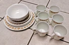 Vtg MCM Corelle Corning White Butterfly Gold Livingware Pyrex Set 15 Pieces
