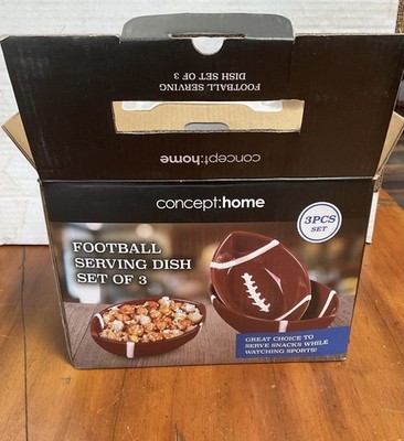 Football Serving Dish Set 3 Piece New Concept Home
