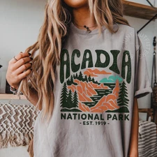 ACADIA NATIONAL PARK TEE | MAINE ADVENTURES | RETRO AESTHETIC HIKING T-SHIRT