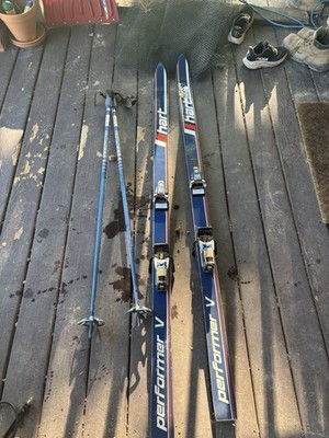 Hart Performer V Skis w/  Poles, Blue W Red And White