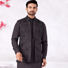 3 Pc Indian Mens Designer Wedding Bollywood Party Wear Traditional Kurta Payjama