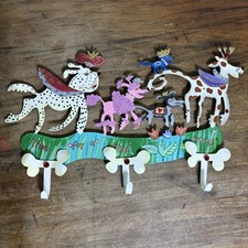 Rossi Metal Dog Leash Holder Wall Hook Rack Time For A Royal Outing 3 Hooks Dogs